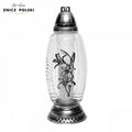 Glass Grave Candle – Model L1930 "Lily" Silver Znicz Polski