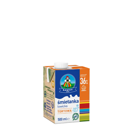 Mleczarnia Łowicz Creams UHT 36% for Creams & Cake 16.9fl oz 500ml Mleczarnia Łowicz