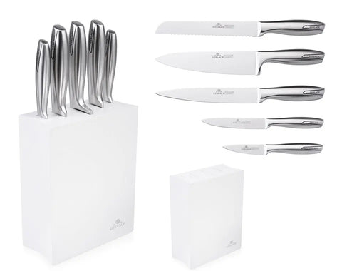 Knife set in white block MODERN Gerlach USA