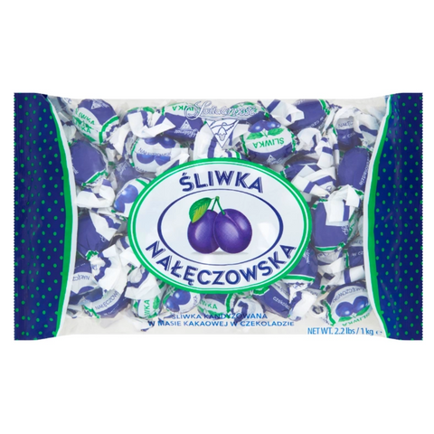 Solidarnosc Candied Plums in Dark Chocolate "Sliwka Naleczowska" 2.2lb 1kg Solidarnosc