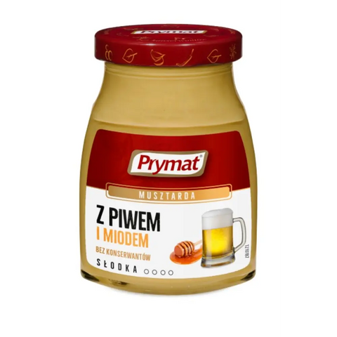 Prymat Mustard Beer & Honey 6.35oz-6.53oz 180g-185g Prymat