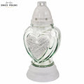 Grave Candle – “Heart of Thorns” Medium-Sized Memorial Light White Znicz Polski