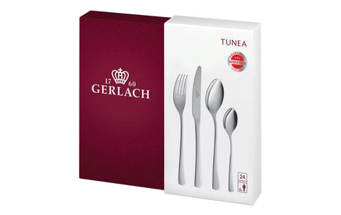 Set of 24 TUNEA cutlery pieces, gloss finish Gerlach USA
