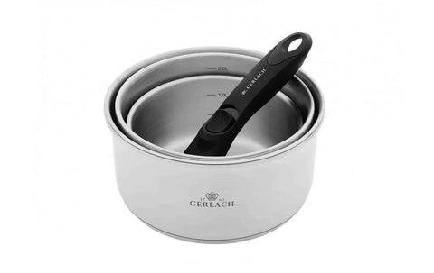 'Smart' Steel Set 3 Pot in one 16cm, 18cm, 20cm Gerlach USA