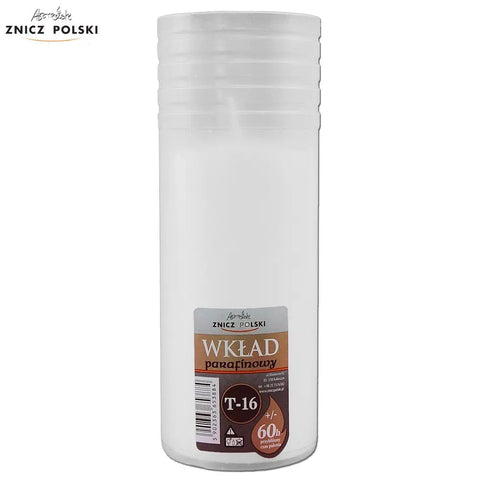 Paraffin Grave Candle Inserts – T12 / T16 / T18 Refillable Wax Refills T16 Znicz Polski