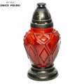 Glass Grave Candle – Model Z89 MIX (Assorted Colors) Red Znicz Polski