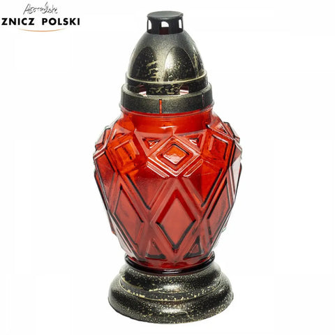Glass Grave Candle – Model Z89 MIX (Assorted Colors) Red Znicz Polski