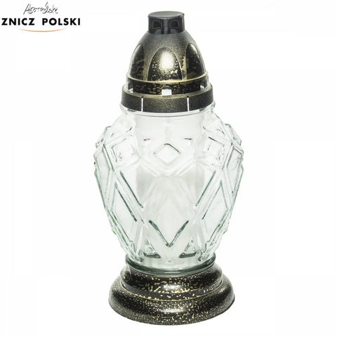 Glass Grave Candle – Model Z89 MIX (Assorted Colors) White Znicz Polski