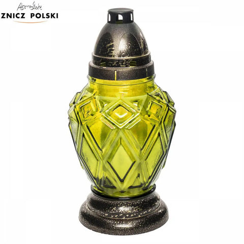 Glass Grave Candle – Model Z89 MIX (Assorted Colors) Yellow Znicz Polski