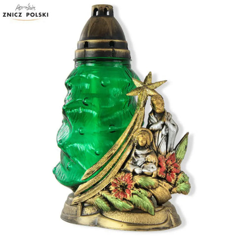 Christmas Grave Candle – Model BN CHG with Festive Decoration Znicz Polski