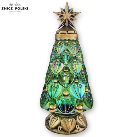 Christmas Grave Candle – Model BN CHT9 with Festive Graphic Gold Znicz Polski