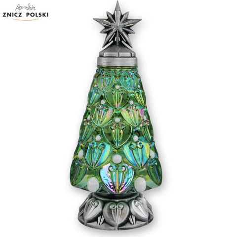 Christmas Grave Candle – Model BN CHT9 with Festive Graphic Silver Znicz Polski