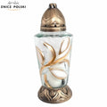 Glass Grave Candle – Model ZŁ "Leaf" Znicz Polski